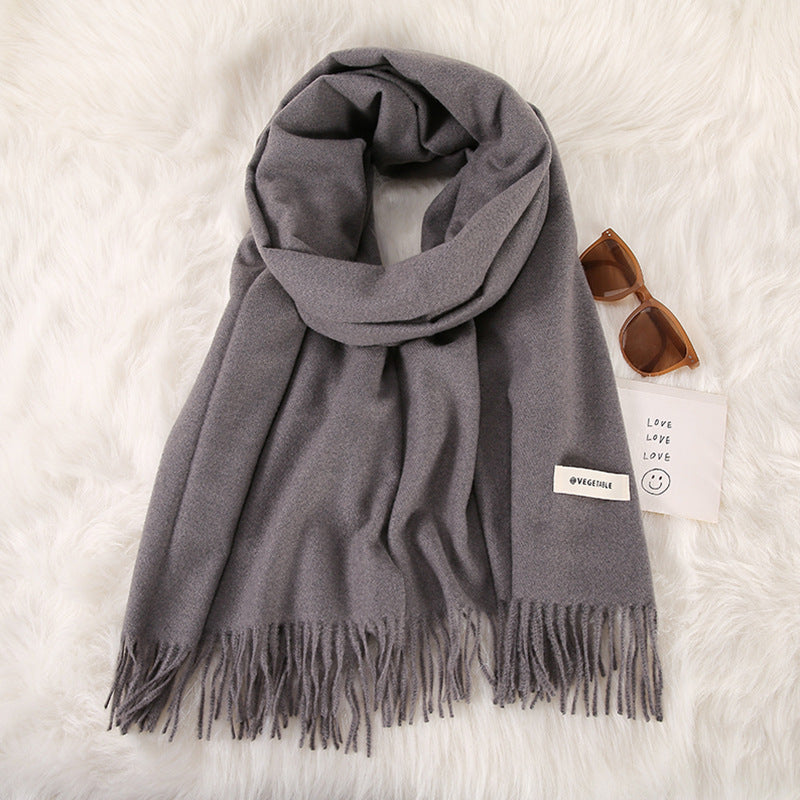 Women's Fashionable All-match Cashmere Tassel Double-sided Scarf