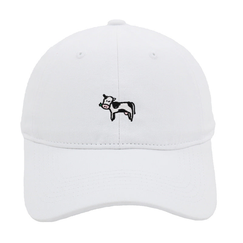 COW COW Embroidery Soft Top Baseball Cap Spring And Summer Cute