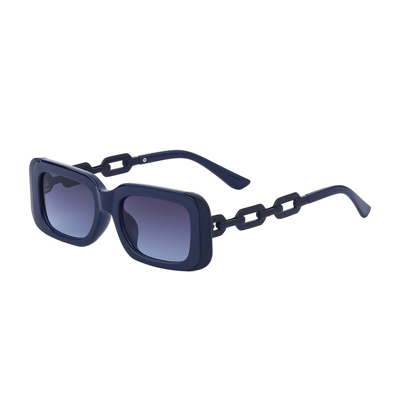 Square-framed Sunglasses Feminine Personality Chain