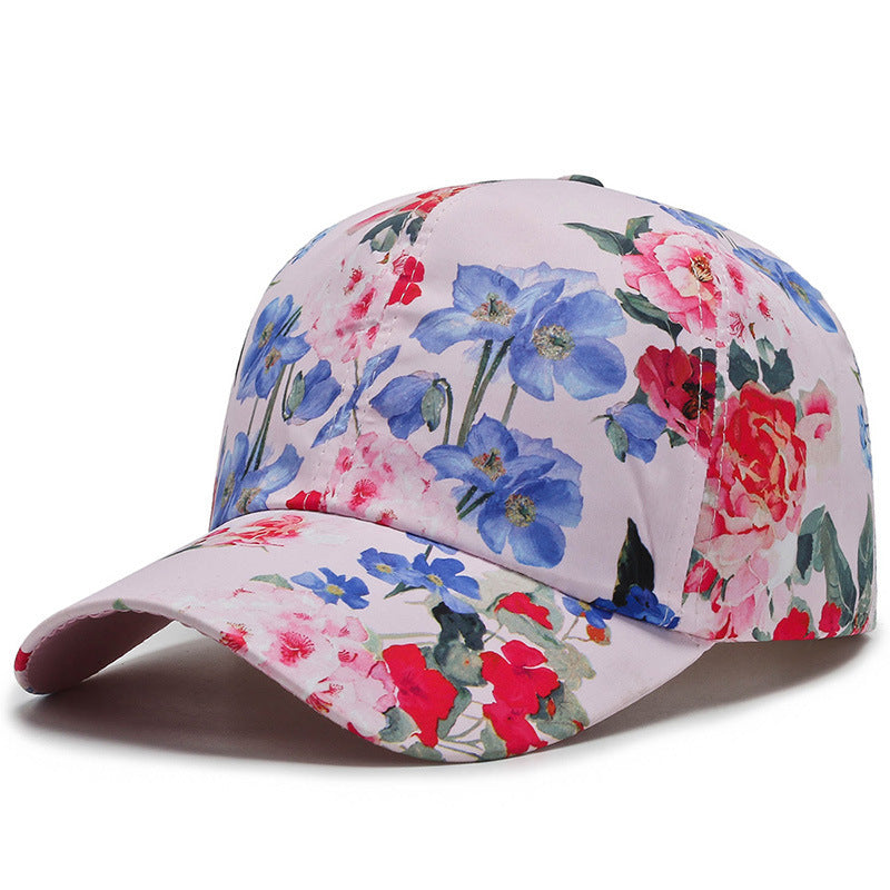 All-match Cotton Sunshade Small Floral Baseball Cap