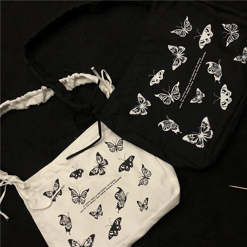 Butterfly canvas bag shoulder messenger