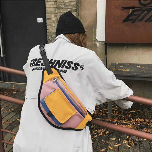 Multifunctional casual hip hop boob bag