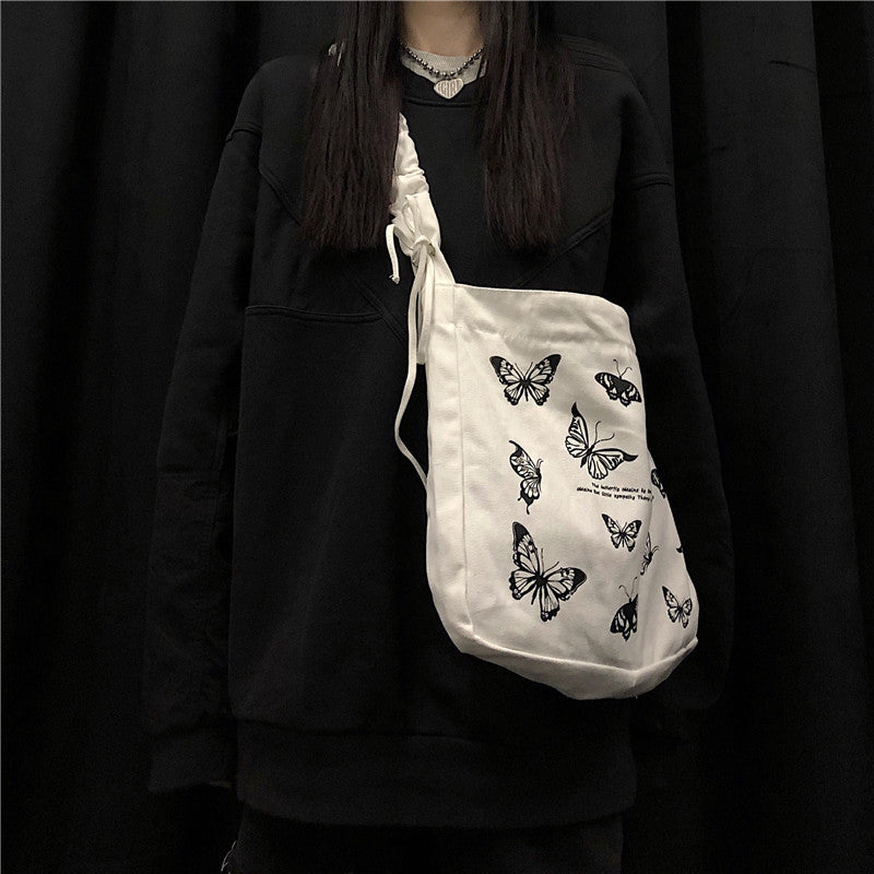 Butterfly canvas bag shoulder messenger