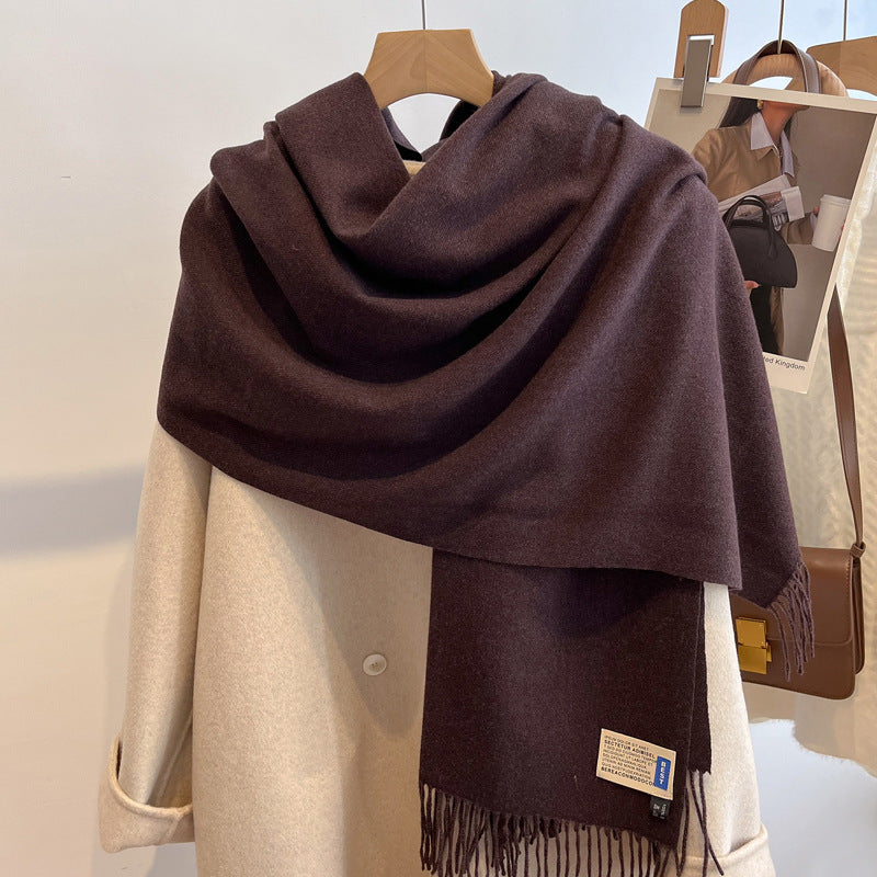 High-end Versatile Shawl Warm Thickened Scarf Dual-purpose