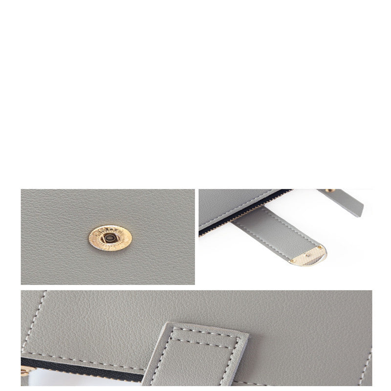 New Style Simple Wallet With Zipper Buckle Ring