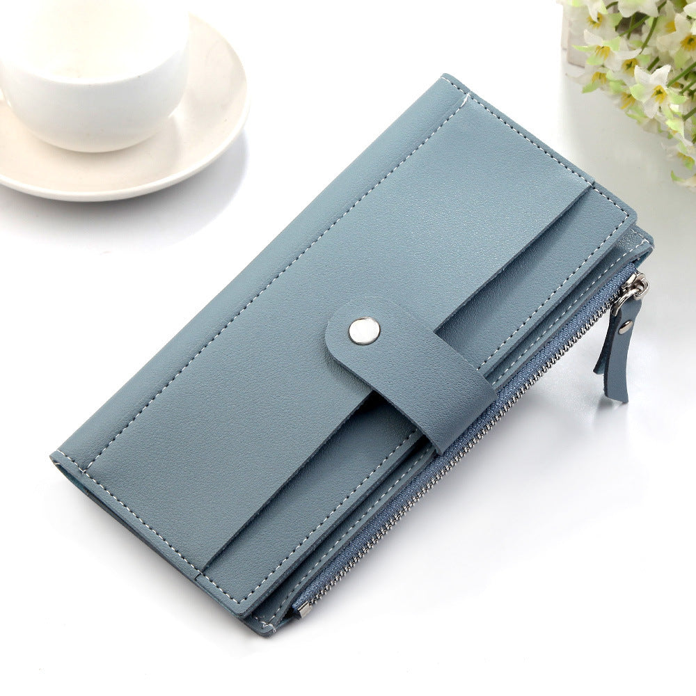 Casual Simple Ladies Zipper Multi-Card Wallet