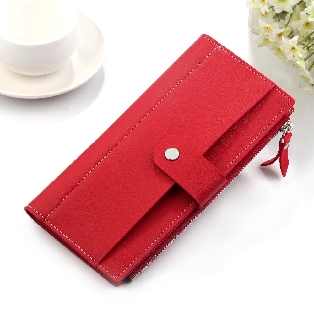 Casual Simple Ladies Zipper Multi-Card Wallet