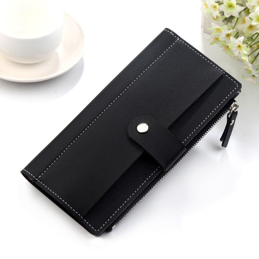 Casual Simple Ladies Zipper Multi-Card Wallet