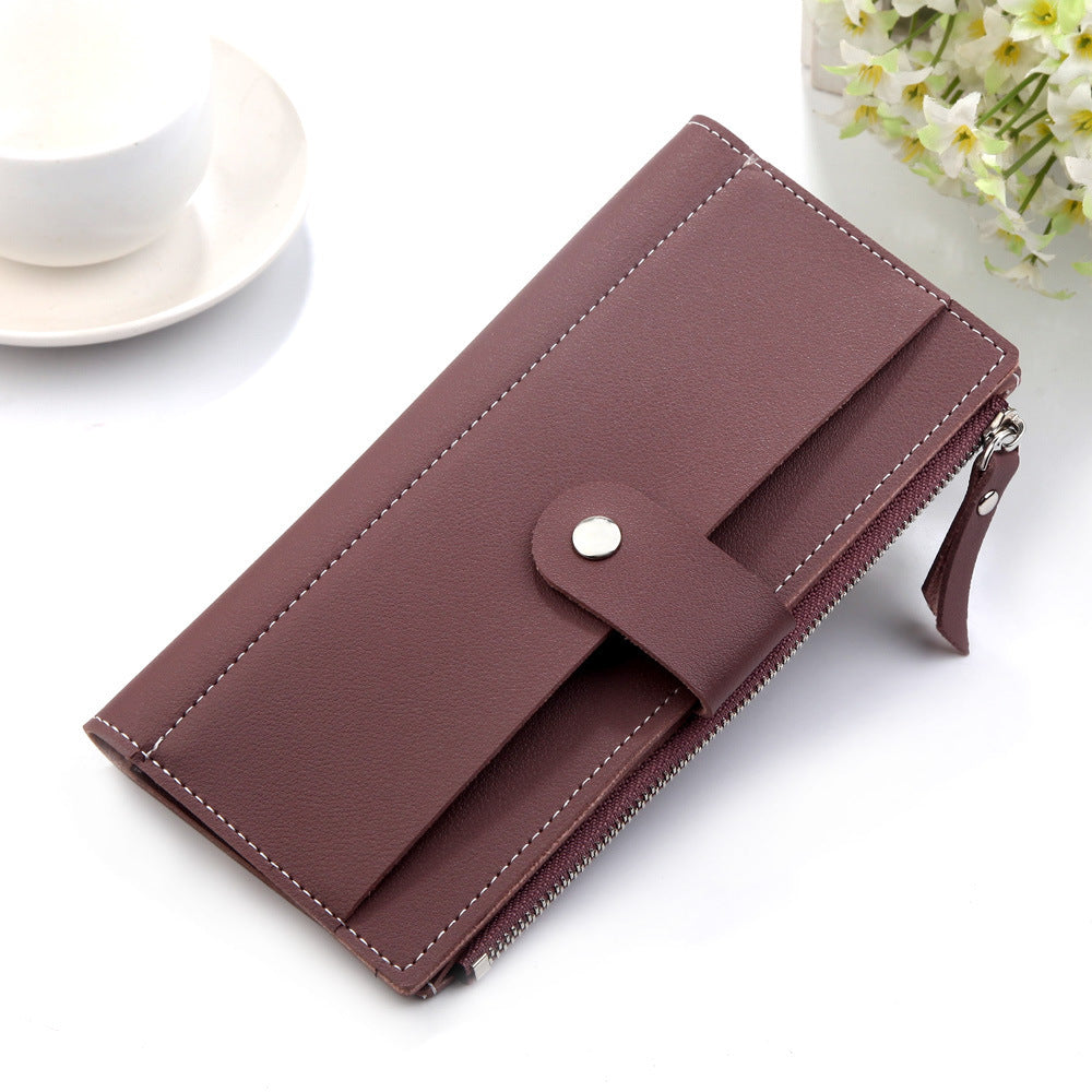 Casual Simple Ladies Zipper Multi-Card Wallet