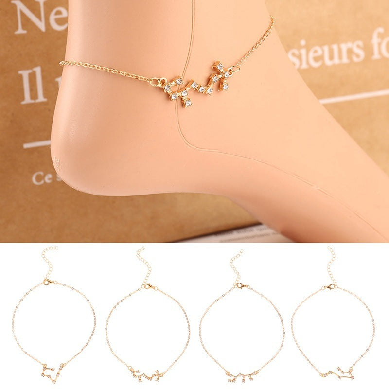 12 Constellation Charm Constellation Foot Jewelry