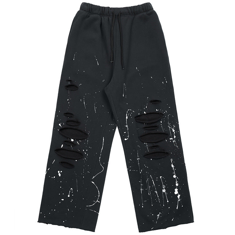 All-match Personality Ripped Simple Pants For Men