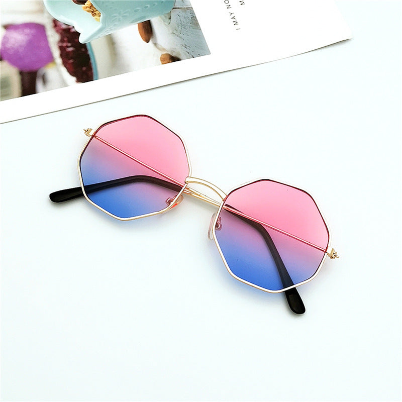 Round Irregular Girl Line Ins Ocean Film Sunglasses Female Sunglasses Men's Korean Style Trend