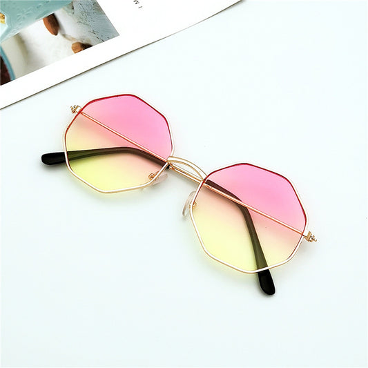 Round Irregular Girl Line Ins Ocean Film Sunglasses Female Sunglasses Men's Korean Style Trend