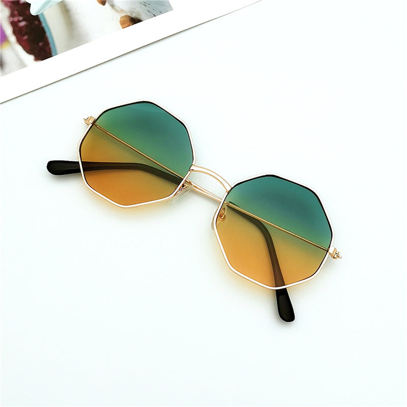 Round Irregular Girl Line Ins Ocean Film Sunglasses Female Sunglasses Men's Korean Style Trend