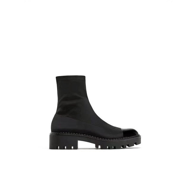 Platform socks boots women's boots