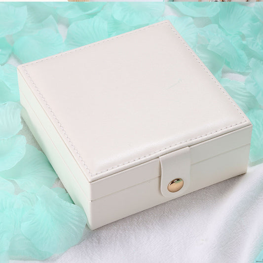 Jewelry Storage Box Square Portable Jewelry Box PU Leather Ring Bracelet Finishing Box