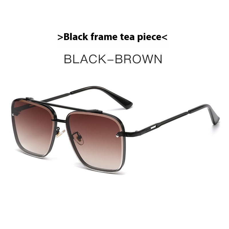 Fashionable Simple Double Beam Trimming Sunglasses