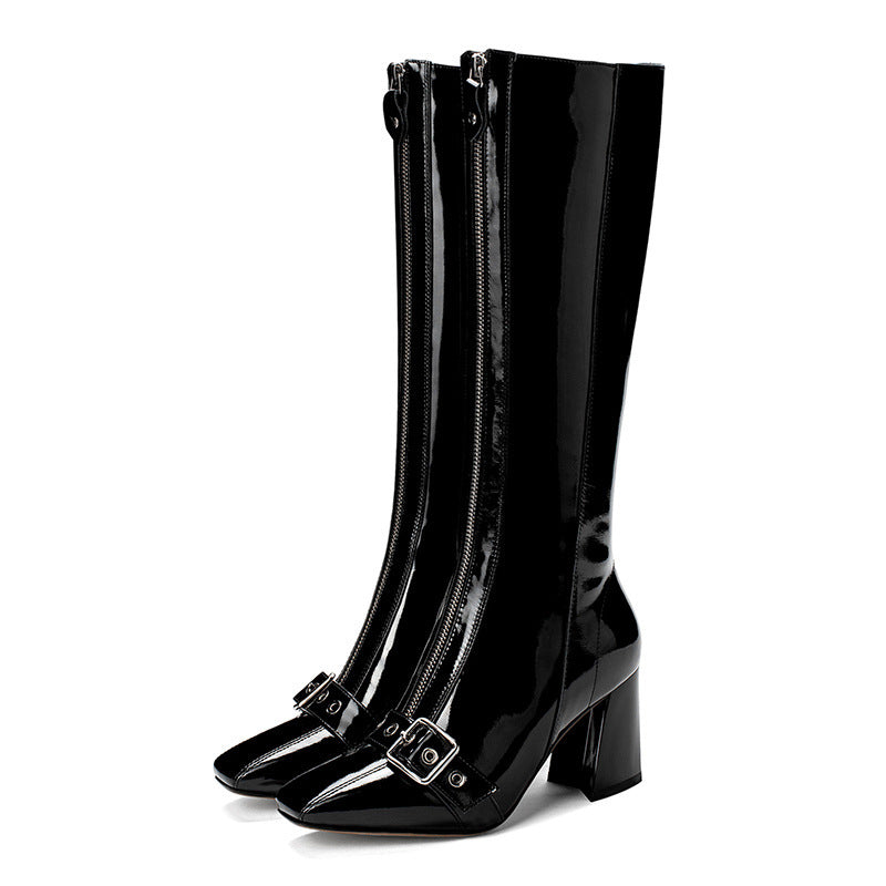 Boots, patent leather Martin boots