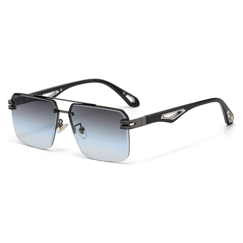 Frameless Cut-Edge Double-Bridge Sunglasses