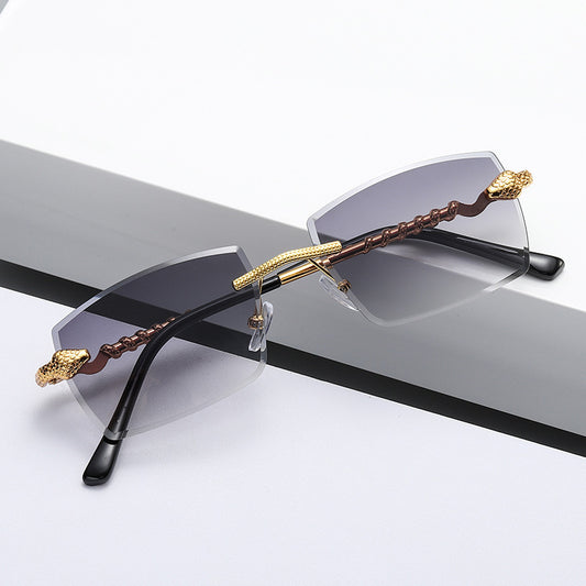 Fashionable New Serpentine Polygonal Trimmed Sunglasses