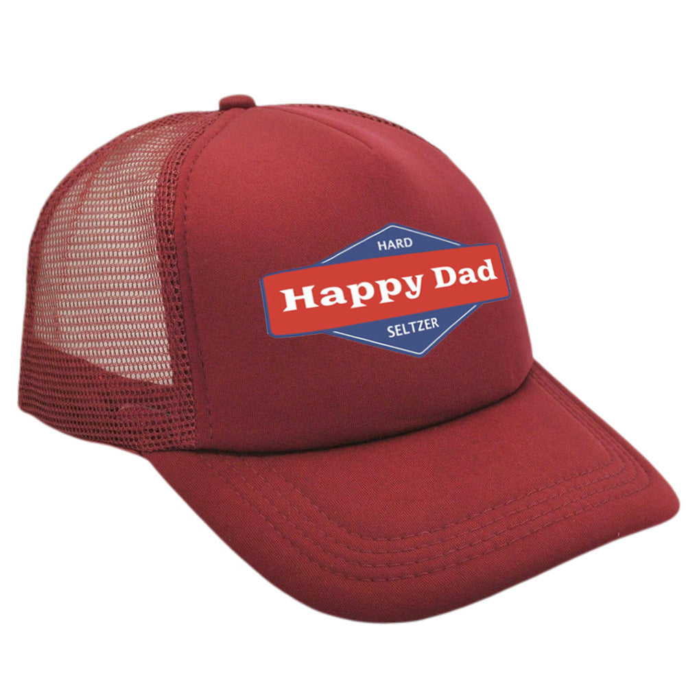 Hot Solid Color Mesh Happy Dad Baseball Summer Hat Male Truck Driver Mesh Peaked Cap