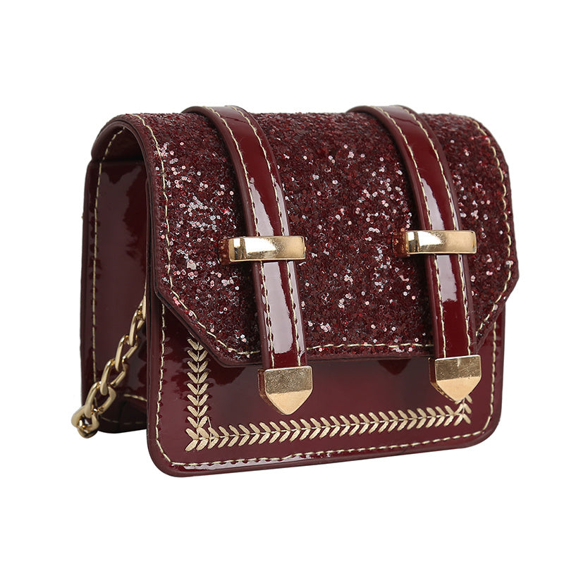 Patent leather sequin mini bag