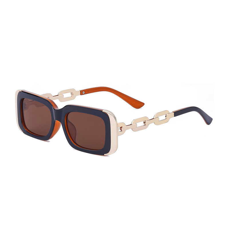 Square-framed Sunglasses Feminine Personality Chain