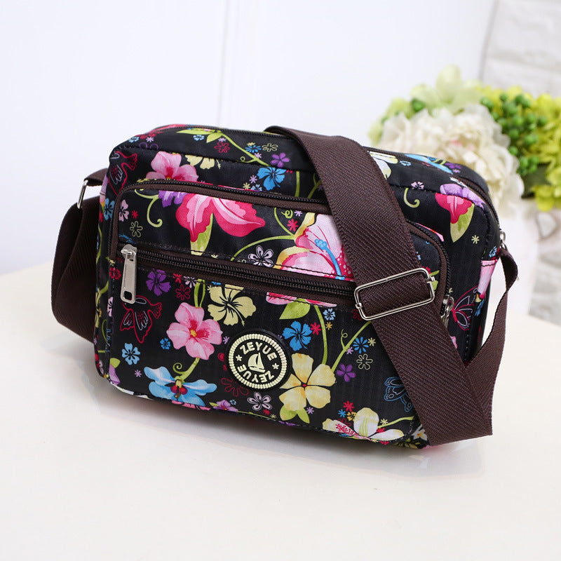 One-shoulder mother small floral cloth bag