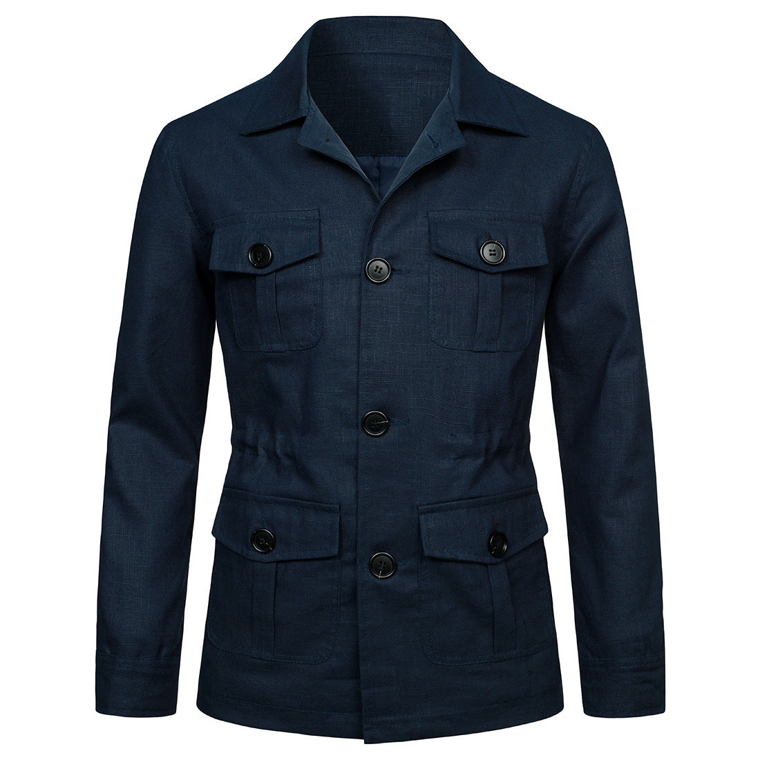 Lapel Multi-pocket Workwear Jacket Men