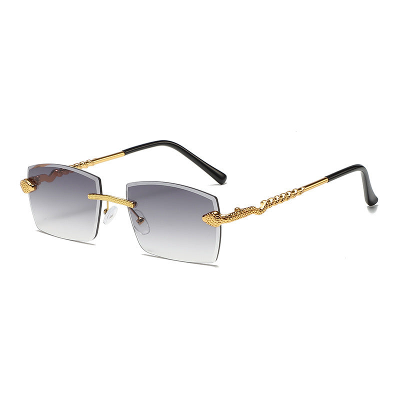 Fashionable New Serpentine Polygonal Trimmed Sunglasses