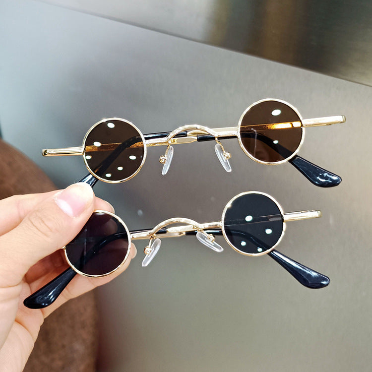 Girls Fashion Retro Round Frame Sunglasses