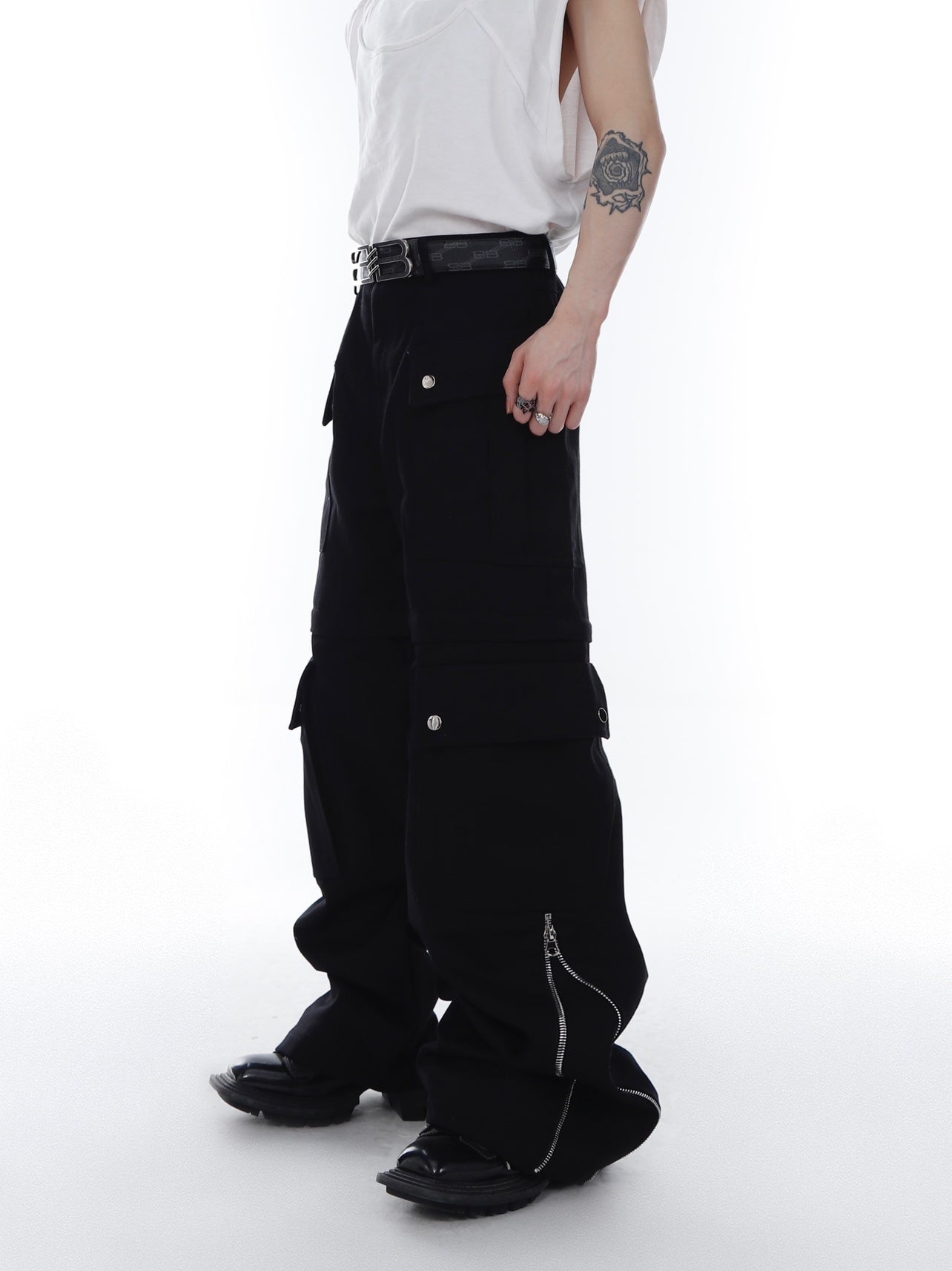 Unisex White Wide Leg Pants For Men