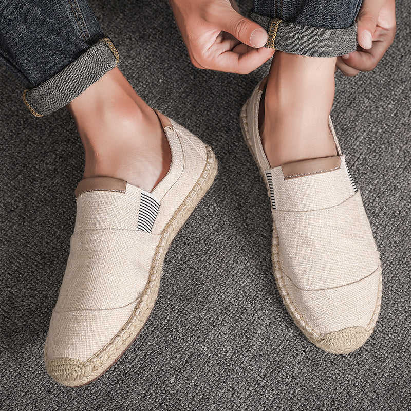 Handmade straw shoes canvas shoes