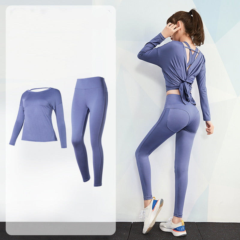 Hollow long sleeve yoga wear