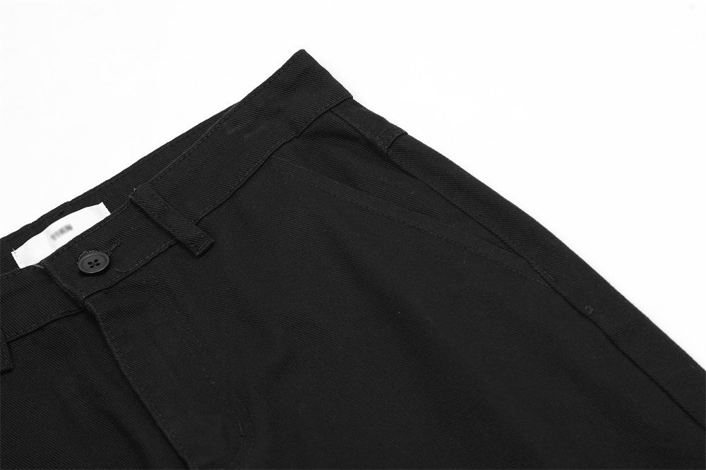 Black Denim Loose Wide-leg Pants For Men