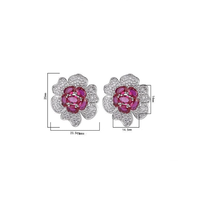 Jewelry Temperament Women's Flower-shaped Stud Earrings