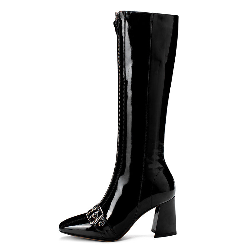 Boots, patent leather Martin boots