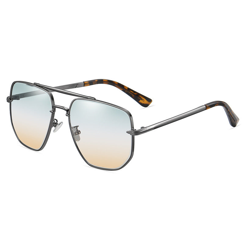 Men's Double Bridge Gradient Cut Sunglasses