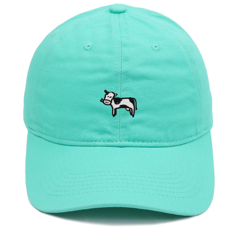 COW COW Embroidery Soft Top Baseball Cap Spring And Summer Cute