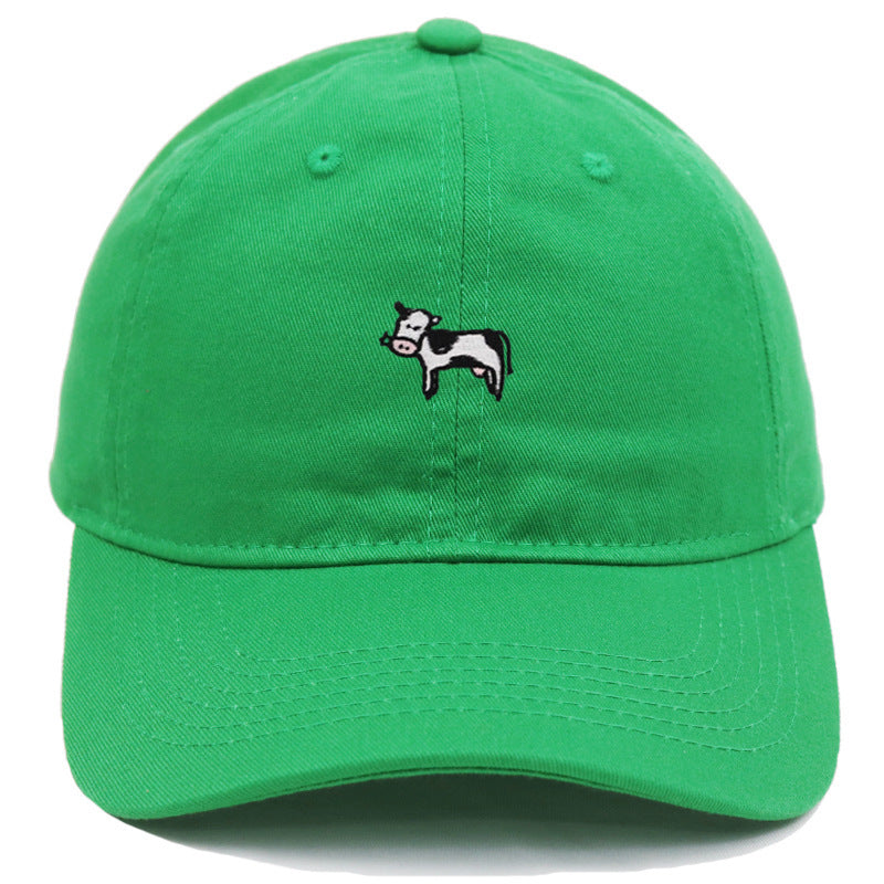 COW COW Embroidery Soft Top Baseball Cap Spring And Summer Cute