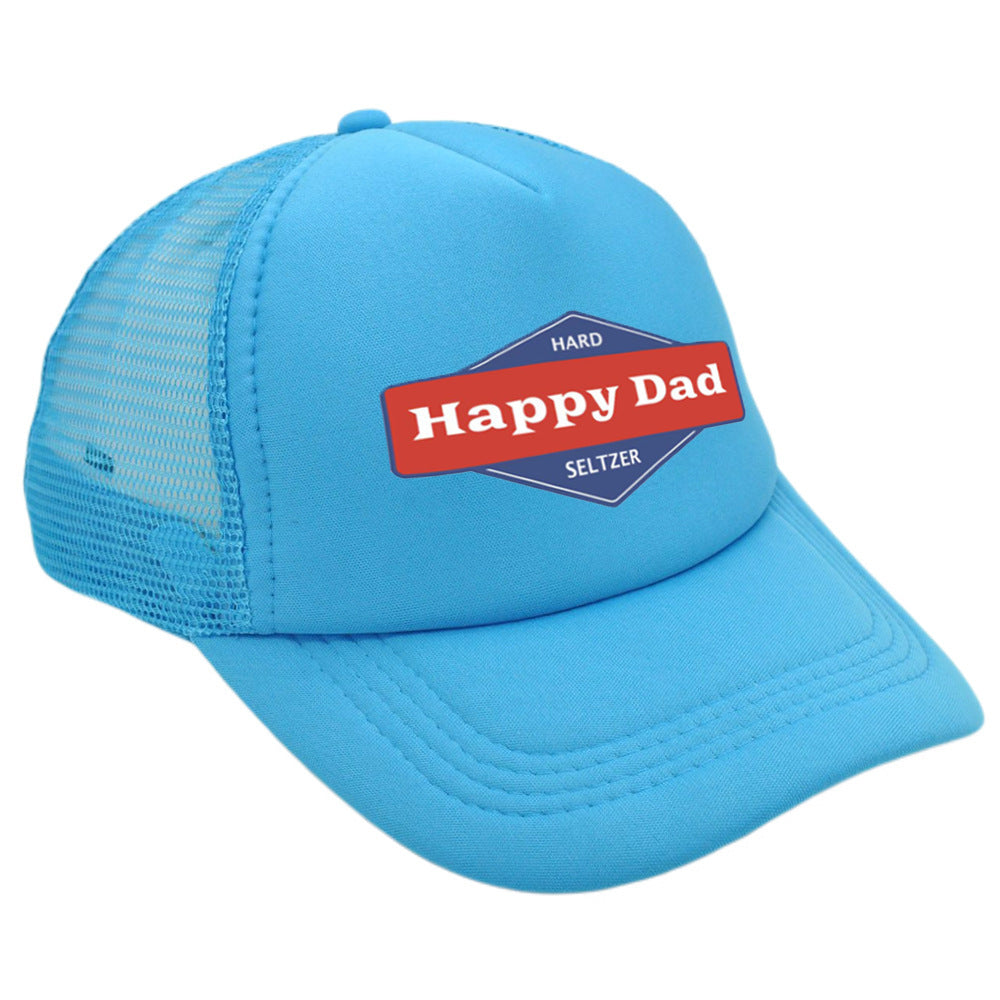 Hot Solid Color Mesh Happy Dad Baseball Summer Hat Male Truck Driver Mesh Peaked Cap