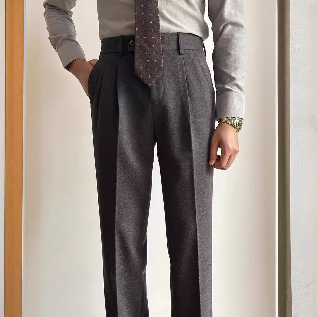 Straight Fitted All-matching Casual Suit Pants For Men