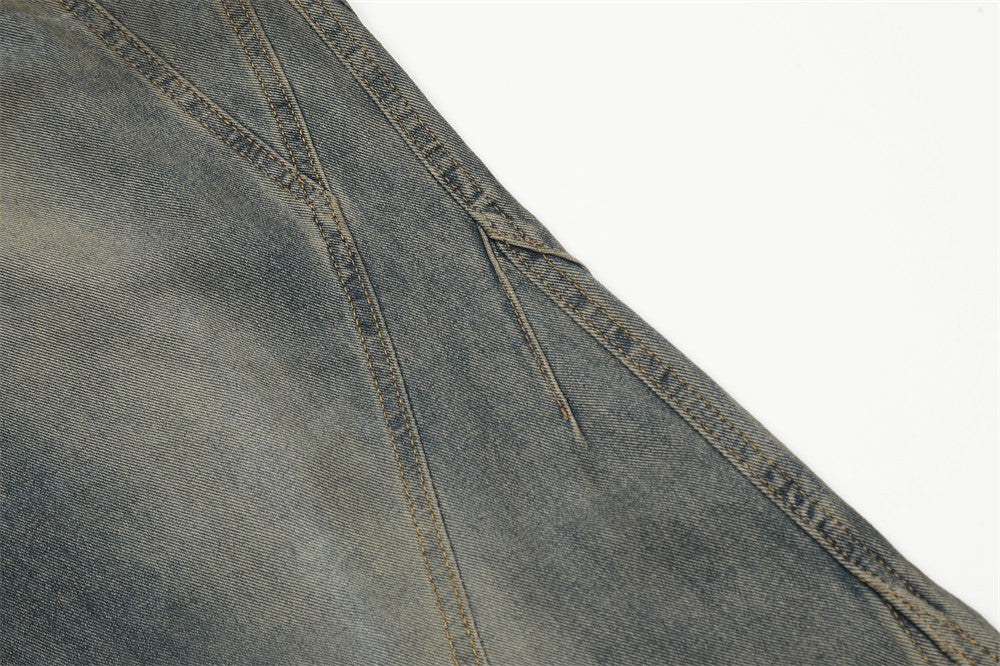 Washed Denim Old Dirty Pants For Men