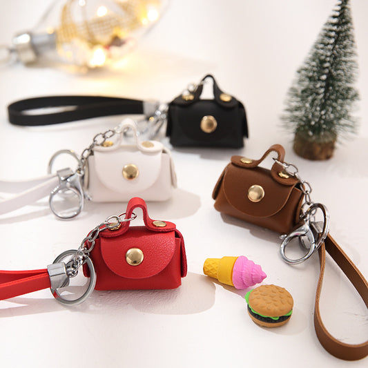 pu personality handbag keychain