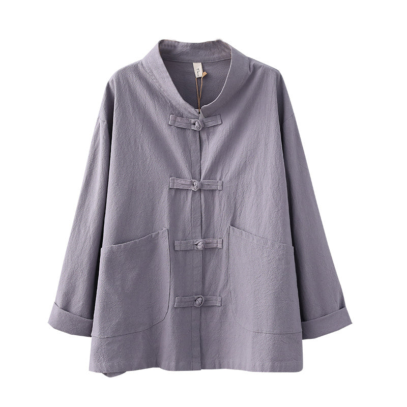 Loose And Casual Cardigans Zen Tea Clothes Tops In Spring And Autumn