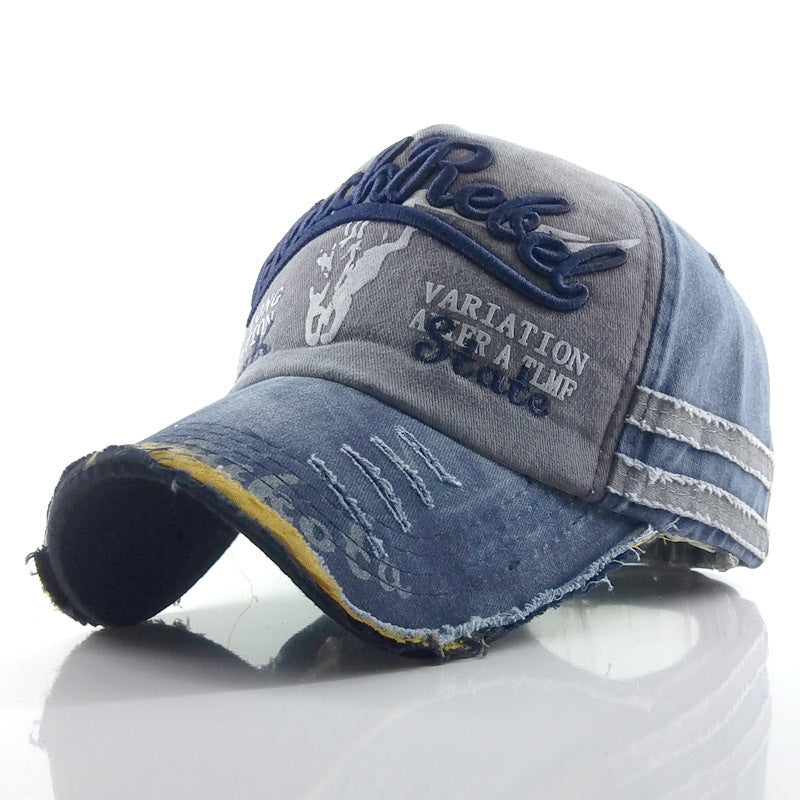 Men's And Women's Fashion Casual Distressed Bull Head Baseball Hat