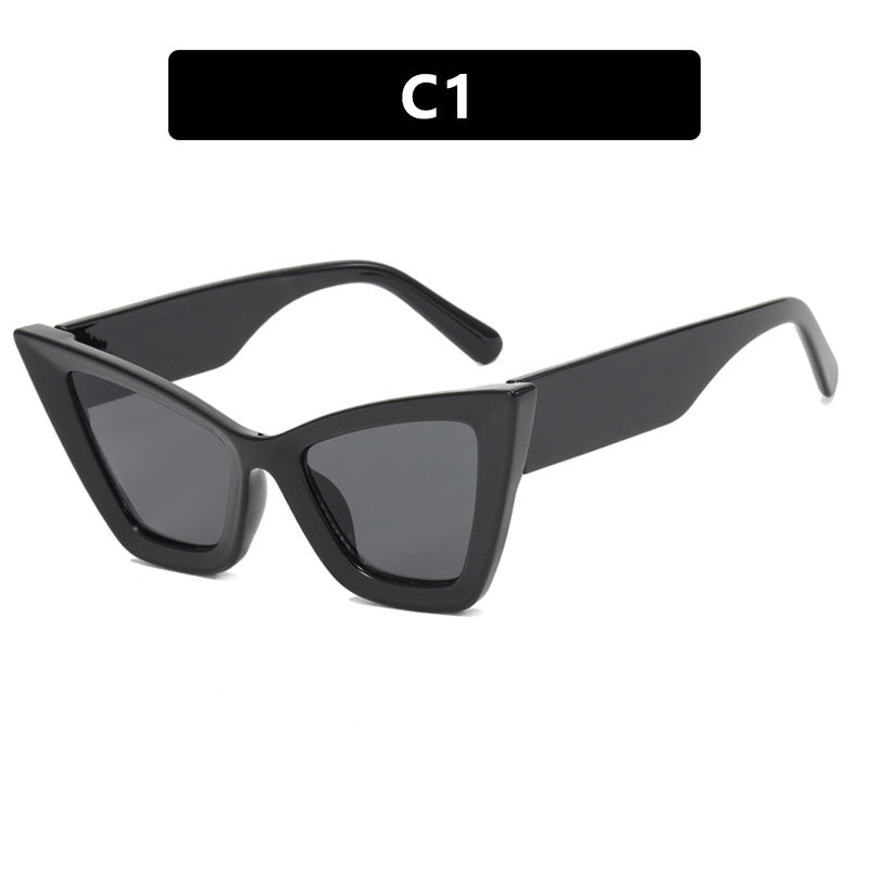 Large Frame Cat Eye Simple Sunglasses