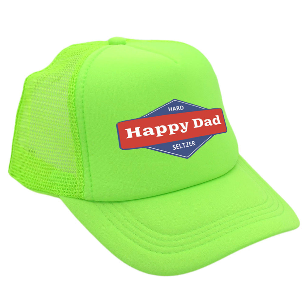 Hot Solid Color Mesh Happy Dad Baseball Summer Hat Male Truck Driver Mesh Peaked Cap