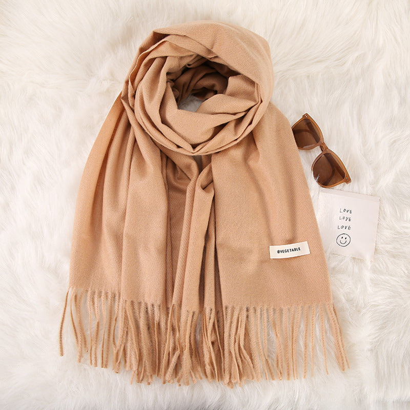 Women's Fashionable All-match Cashmere Tassel Double-sided Scarf