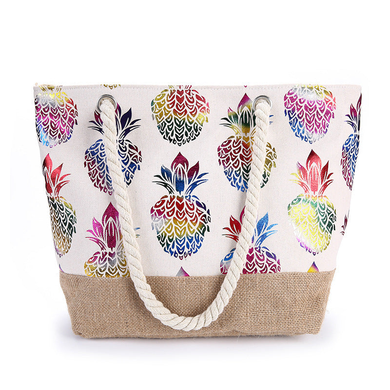 Pineapple printed shopping bag